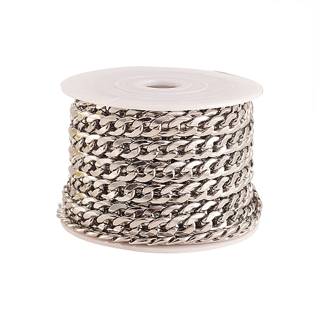 304 Stainless Steel Cuban Link Chains CHS-CJ0001-28P-1