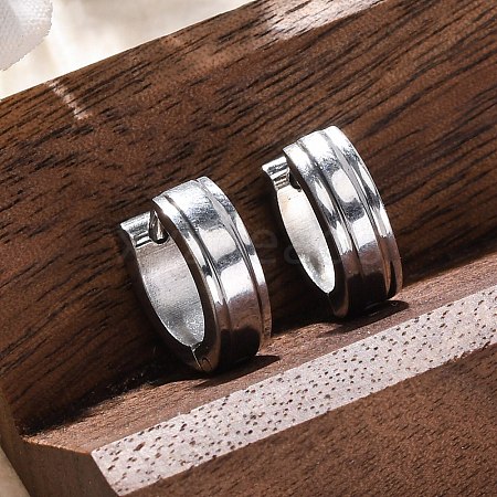 304 Stainless Steel Polishing effect Hoop Earrings EJEW-M001-18P-1