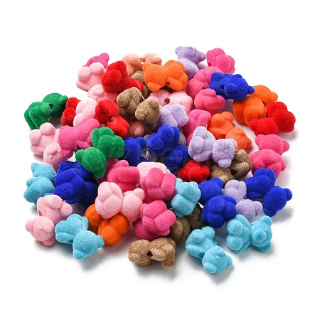 Flocky Acrylic Beads X-OACR-E020-10-1