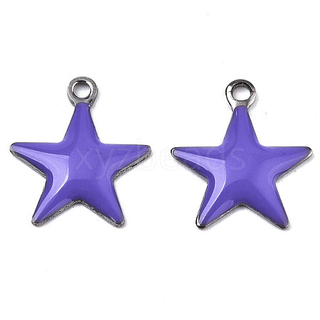 201 Stainless Steel Enamel Charms STAS-N088-14C-1