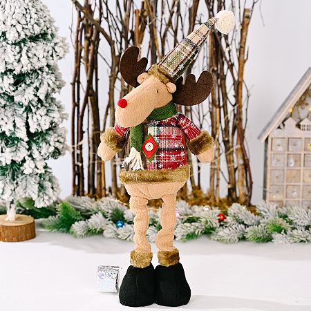 Christmas Cloth Stretchable Standing Doll Ornaments XMAS-PW0001-093B-1