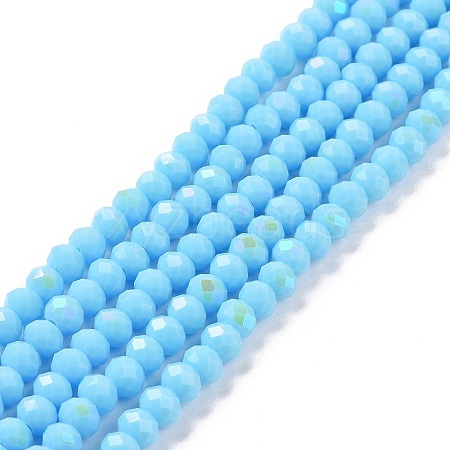 Electroplate Opaque Solid Color Glass Beads Strands EGLA-A044-P4mm-L08-1