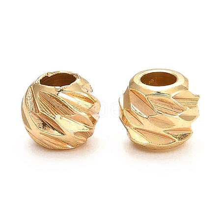 Brass Corrugated Beads KK-F828-04G-1