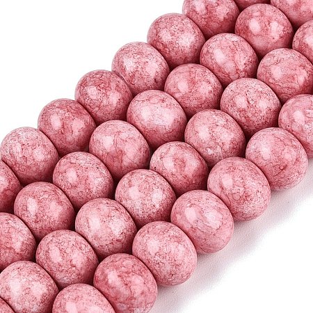 Opaque Baking Paint Glass Beads Strands GLAA-Q110-03A-03-1