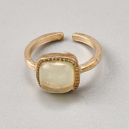 Alloy & Resin Adjustable Cuff Rings for Women RJEW-WH0002-39A-1