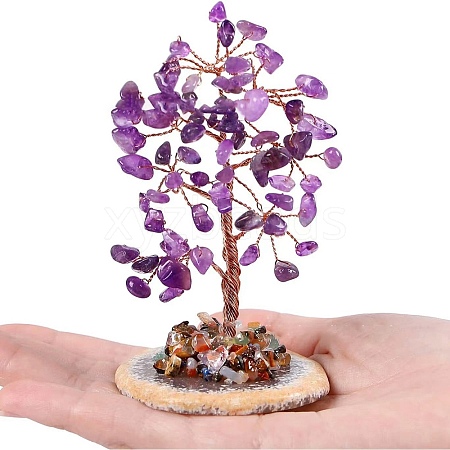 Natural Amethyst Chips Tree of Life Decorations PW-WGDF5CC-03-1