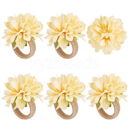 Jute Braided Napkin Rings DJEW-WH0038-53B-1