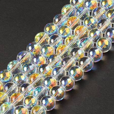 Transparent Electroplate Glass Beads Strands EGLA-I015-01A-1