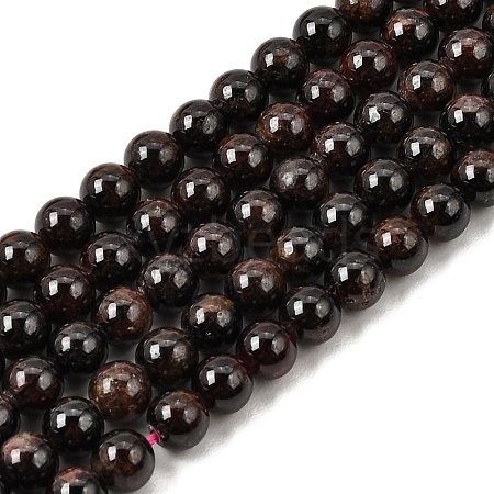Natural Garnet Gemstone Bead Strands X-G-R263-6mm-1