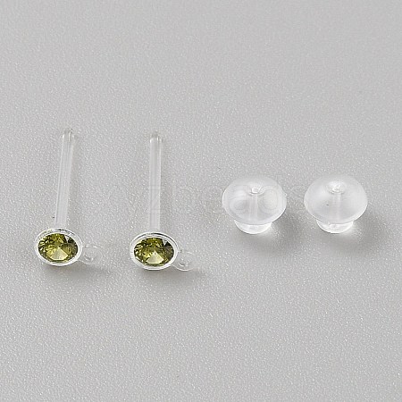 Resin Stud Earring Finding RESI-WH20001-08J-1
