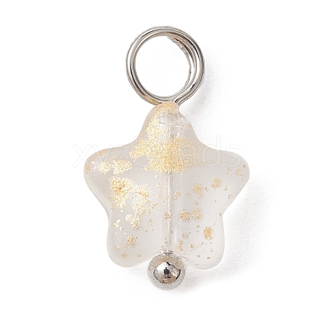 Spray Painted Glass Pendant PALLOY-JF02337-02-1