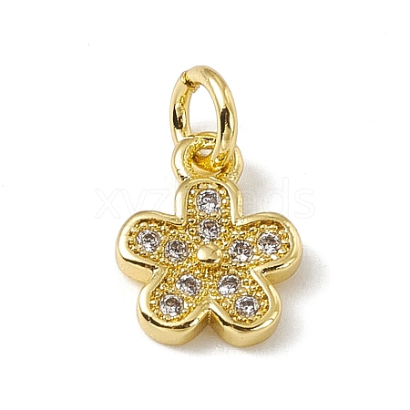 Brass Micro Pave Cubic Zirconia Charms ZIRC-F132-71G-1