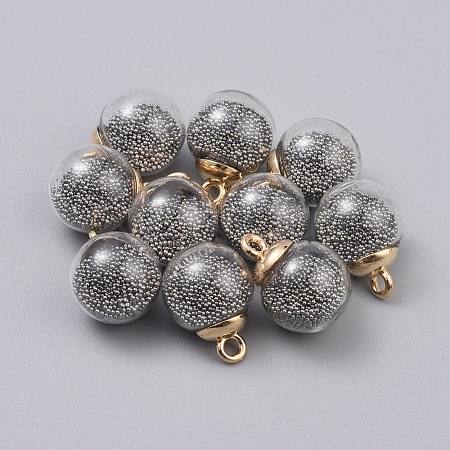 Transparent Glass Globe Pendants GLAA-TAC0002-K04-1