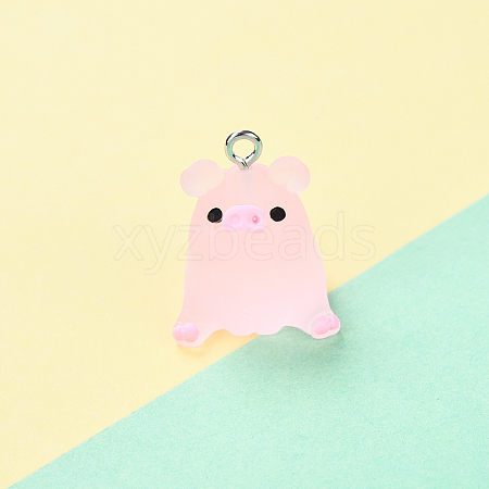 DIY Translucent Resin Pig Mobile Phone Strap Making Kits DIY-YW0011-16E-1