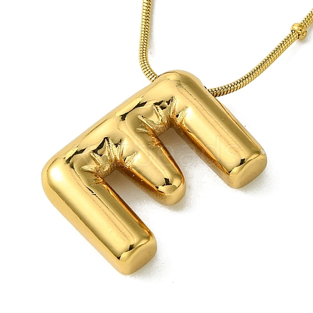 Ion Plating(IP) Initial Letter 304 Stainless Steel Pendant Necklace NJEW-R265-05G-E-1