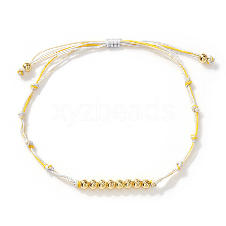 Brass Round Beads Braided Bead Bracelets AZ5003-5-1