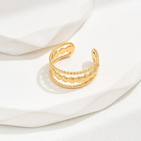 201 Stainless Steel Fashion Open Cuff Ring for Women CU6656-1