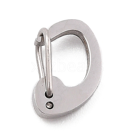 Non-Tarnish 304 Stainless Steel Push Gate Snap Key Clasps STAS-B022-02P-1