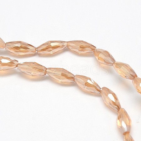 Electroplate Crystal Glass Rice Beads Strands X-EGLA-F042-A02-1