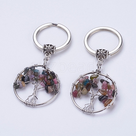 Natural Tourmaline Keychain KEYC-E023-03I-1