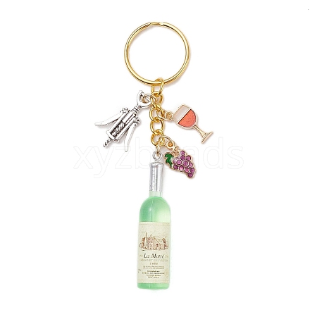 Resin & Glass & Alloy Keychain KEYC-JKC01158-04-1