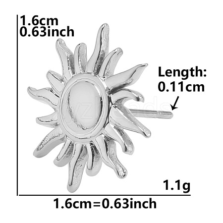 Non-Tarnish Fashionable Sun 304 Stainless Steel Stud Earrings for Women HA8439-5-1