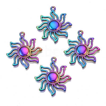 Rack Plating Rainbow Color Alloy Pendants PALLOY-S180-310-1