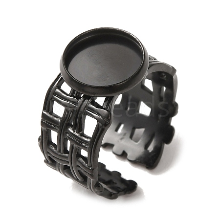 Woven Bezel 304 Stainless Steel Cuff Ring Components SA-CBAD8FA-01EB-02-1