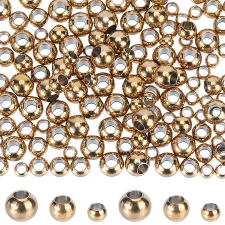 SUNNYCLUE 150Pcs 3 Styles 304 & 202 Stainless Steel Rondelle Spacer Beads STAS-SC0006-91-1