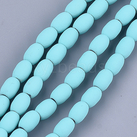Spray Painted Non-magnetic Synthetic Hematite Beads Strands G-T116-17-08-1