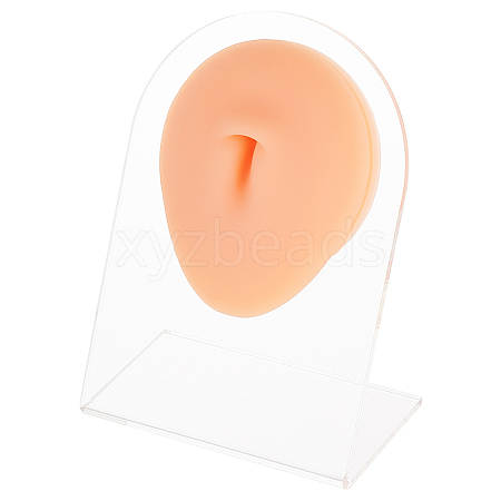 Soft Silicone Belly Button Flexible Model Body Part Displays with Acrylic Stands ODIS-WH0002-21-1