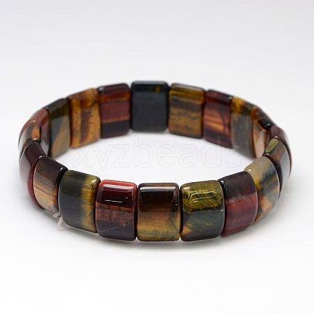 Classic Elastic Natural Gemstone Rectangle Beaded Stretch Bracelets BJEW-L333-11-1