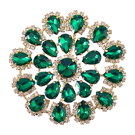 Brass Rhinestone Applique DIY-FG0009-87C-1