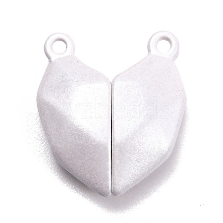 Spray Painted Alloy Heart Split Pendants PALLOY-B007-01B-1