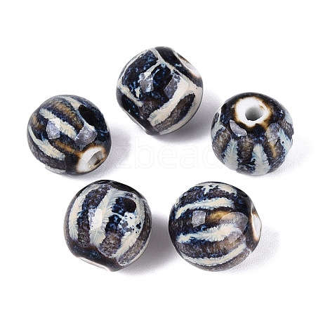 Vintage Porcelain Corrugated Beads PORC-N013-11B-1