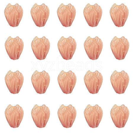 20Pcs Opaque Resin Flower Rose Beads RESI-YW0004-99E-1