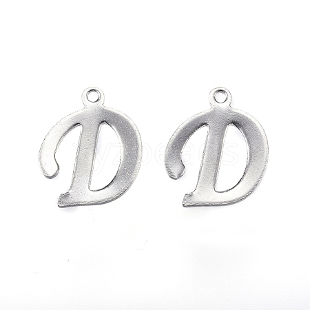 Non-Tarnish 304 Stainless Steel Letter Charms X-STAS-F039-01D-P-1