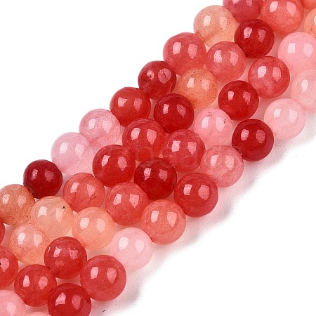 Dyed Natural White Jade Beads Strands G-T140-4mm-A12-1