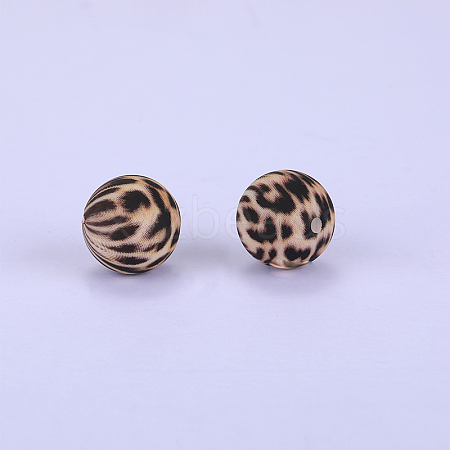 Printed Round Silicone Focal Beads SI-JX0056A-50-1