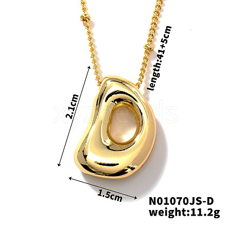 Simple and Stylish Brass Letter Pendant Satellite Chain Necklaces for Women Men GF2554-4-1