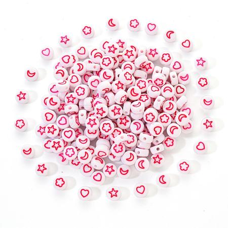 White Opaque Acrylic Beads MACR-YW0001-19E-1