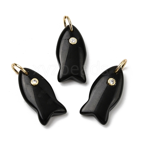 Natural Obsidian Pendants X-G-A297-01G-09-1