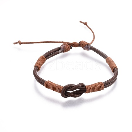 Cowhide Leather Cords Bracelets BJEW-JB04132-02-1