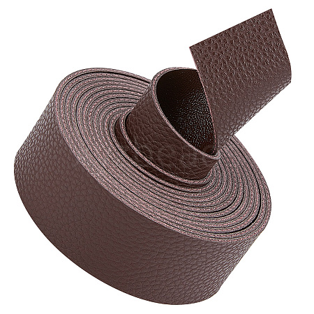 2M Flat Single Face Lychee Pattern Imitation Leather Band LC-WH0010-02A-02-1