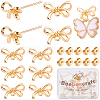 20Pcs Bowknot Brass Stud Earring Findings KK-BBC0028-23-1