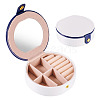 Round PU Leather & Plastic Jewelry Set Storage Box CON-TAC0014-06A-1
