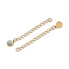 Ion Plating(IP) 316 Surgical Stainless Steel Curb Chain Extender with Natural  Amazonite Round Charm STAS-A097-01G-02-2