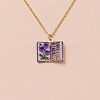 Brass Enamel Book Pendant Necklaces for Women KK-CBAF5B9-01G-02-1