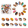 Craftdady 12Pairs 12 Colors Opaque Resin & Walnut Wood Stud Earring Findings MAK-CD0001-05-1