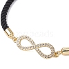 Infinity Brass Micro Pave Clear Cubic Zirconia Link Bracelets BJEW-JB10646-01-3